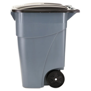 Rubbermaid® Commercial Brute Rollout Container, Square, Plastic, 50 Gal, Gray freeshipping - TVN Wholesale